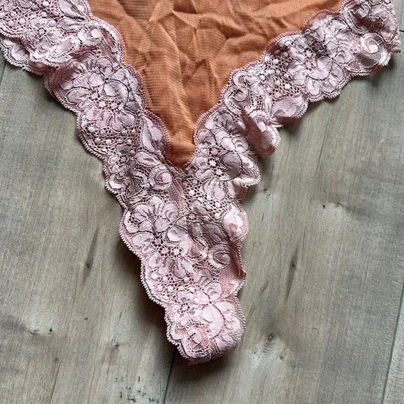 NWT Free People X We Are HAH Thanks for Nothin Bodysuit Brown Sugar Sz L - Picture 7 of 10